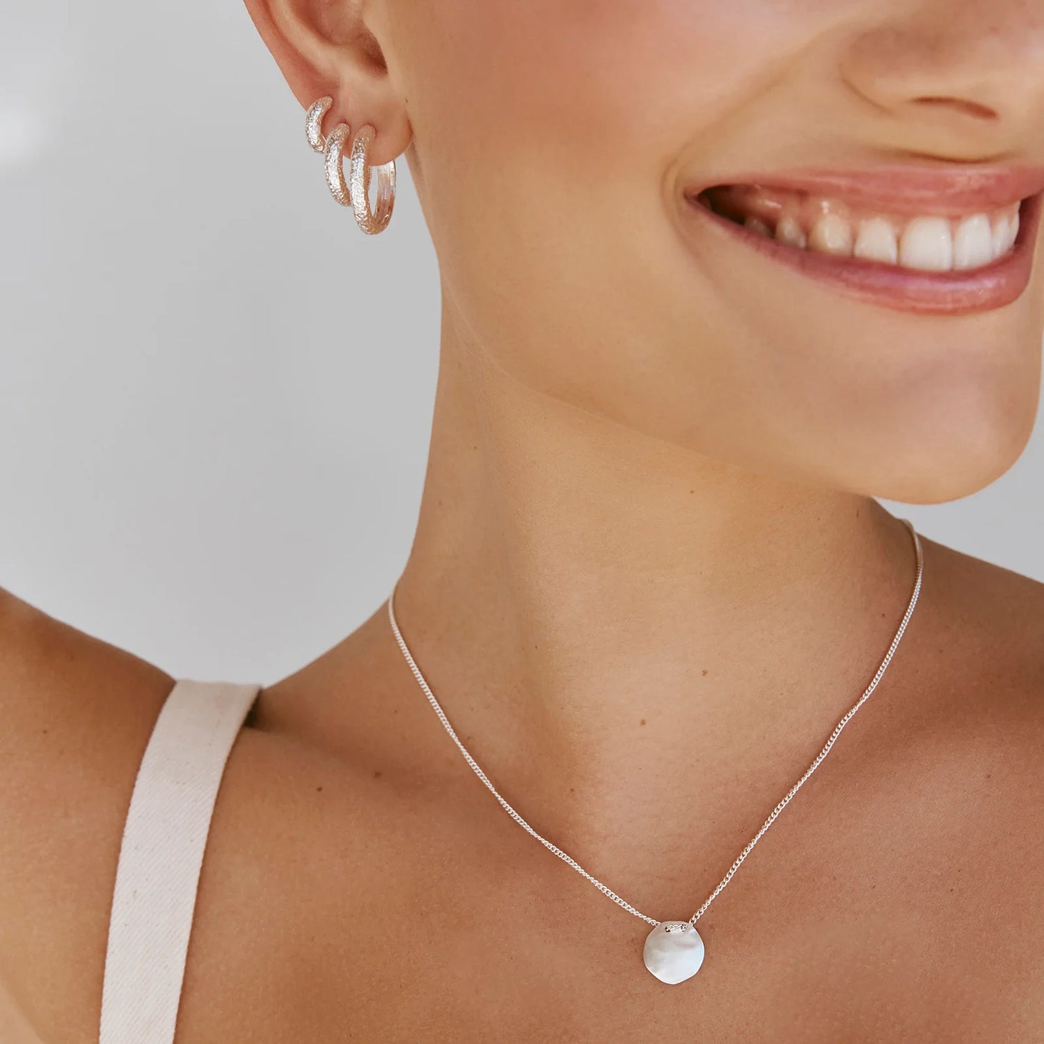 Fairley | Antique Silver Midi Hoops