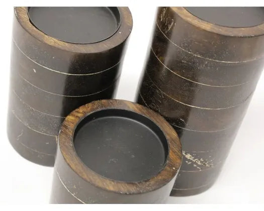 Wooden Candle Holder | Black & Natural