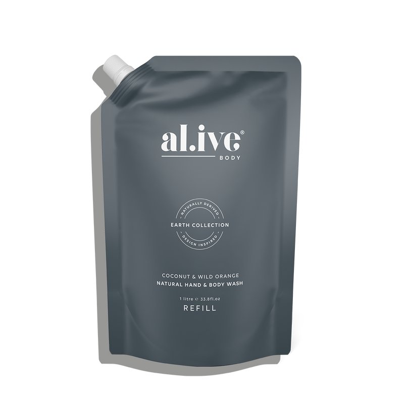 al.ive Body | Wash Refill 1ltr - Coconut & Wild Orange