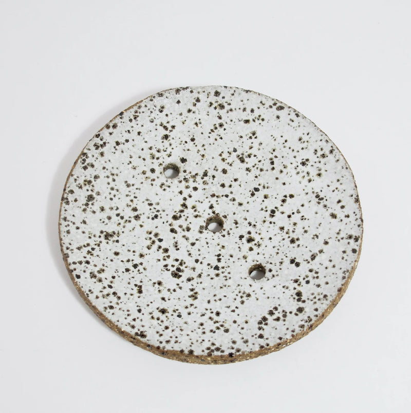 Ceramic Soap Dish | Speckled White
