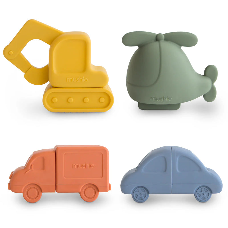 Mushie | Vehicles Mold Free Bath Play Set - 4 Pack