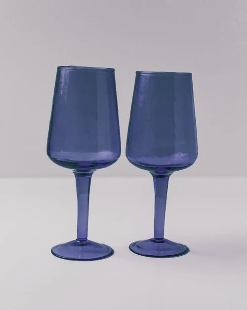 Handblown Hammered Wine Glasses - Set of 2