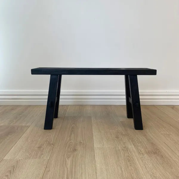 Reclaimed Black Wood Bench - Medium