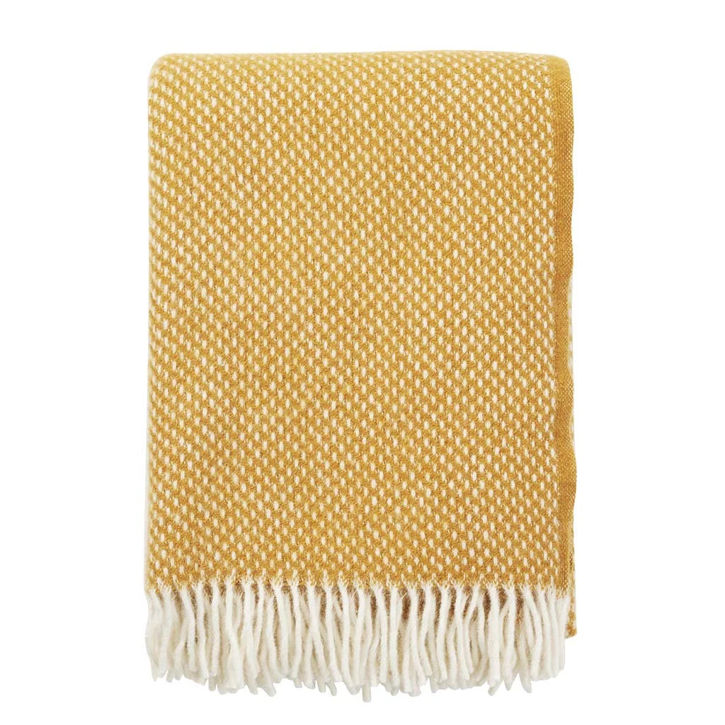 Klippan Lambswool Throw | Preppy - Mustard