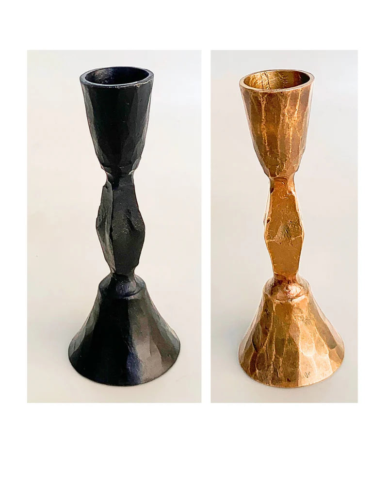 Hand Forged Iron Diamante Candle Holders