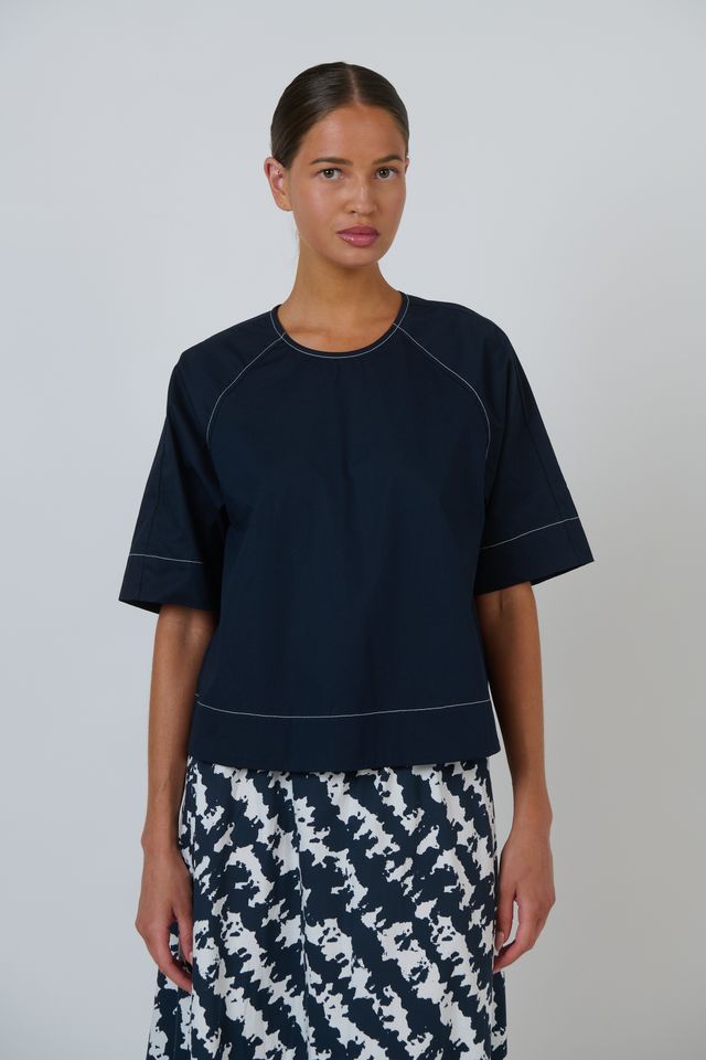 Naturals By O&J Poplin Top | Ink