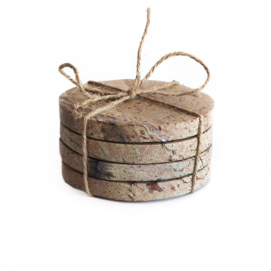 Marble Round Coasters | Grey