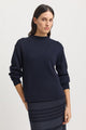 Toorallie Relaxed Mock Neck | Navy