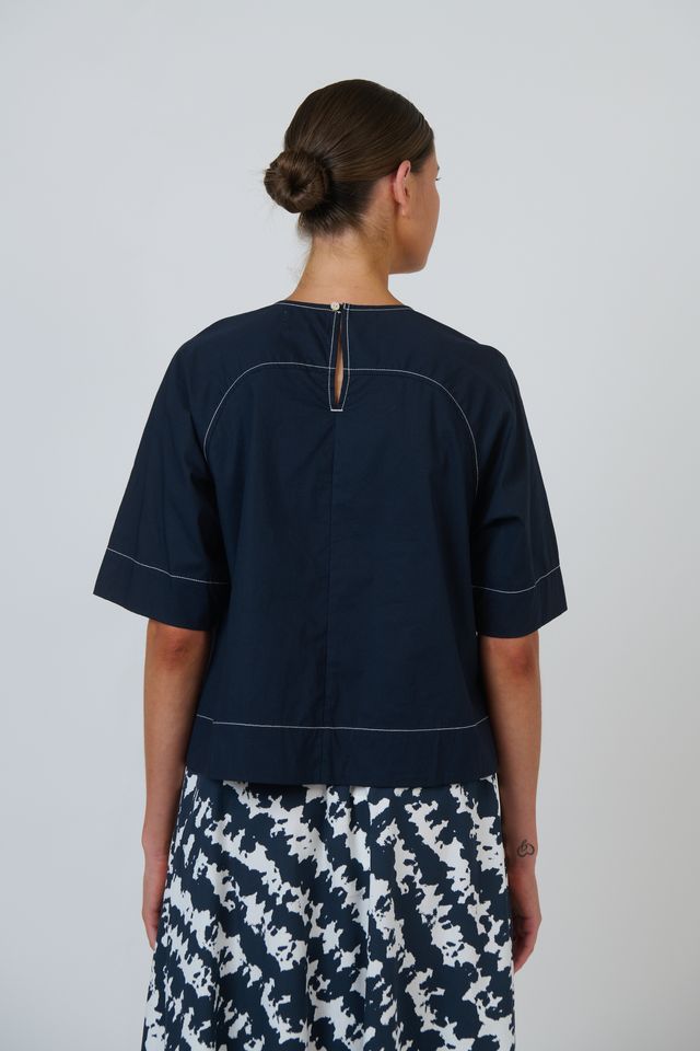 Naturals By O&J Poplin Top | Ink
