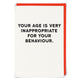 Redback |Your Age Is Very Appropriate For Your Behaviour