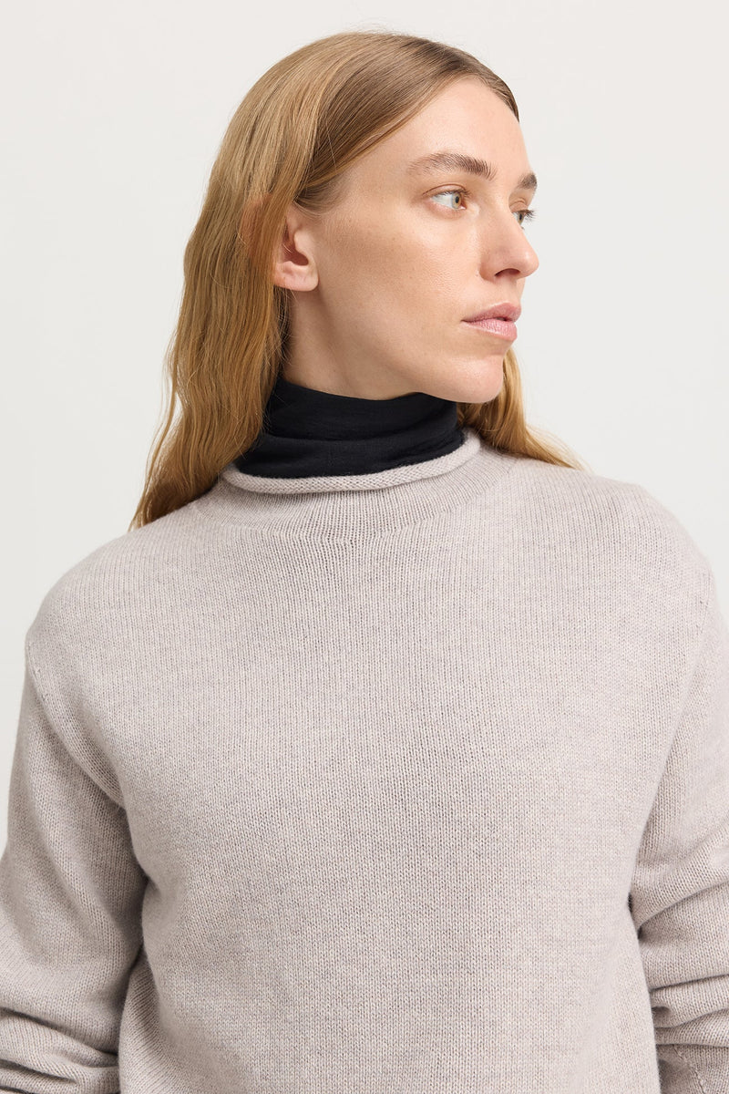 Toorallie Relaxed Mock Neck | Light Oak