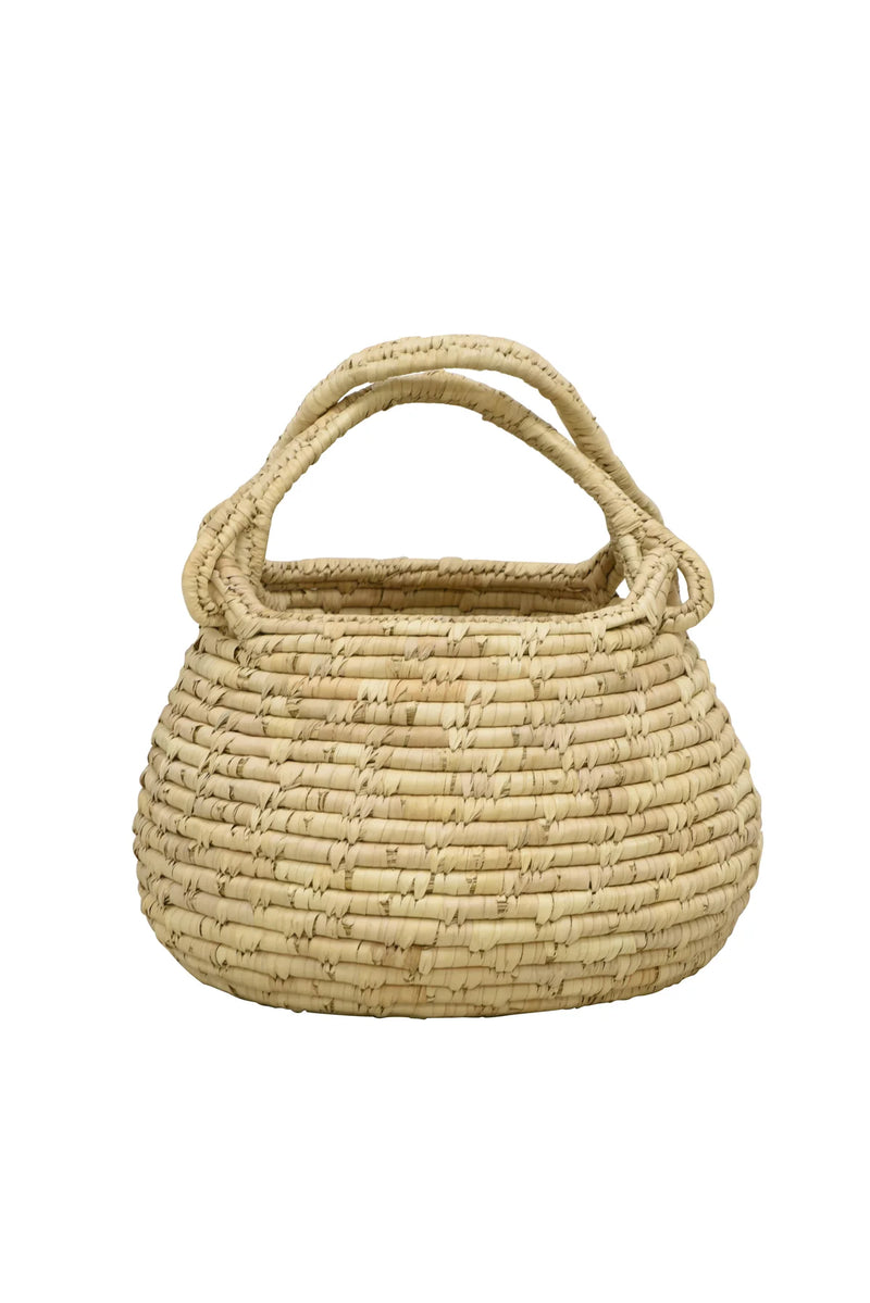Round Palm Leaf Summer Basket