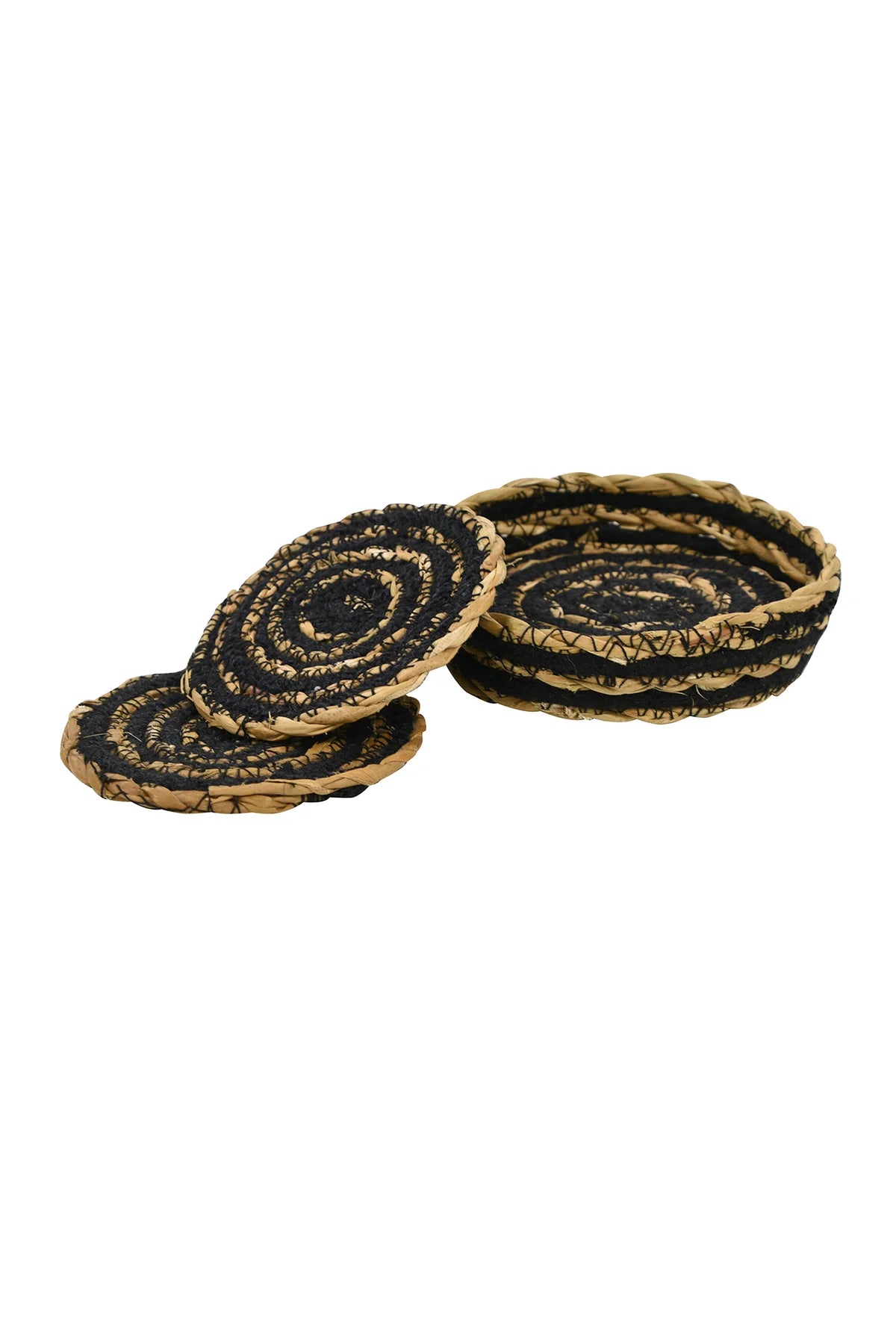 Simply Black Round Coasters S4
