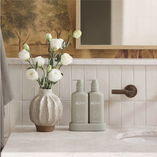 Al.ive Body Compact Bathroom Duo Wash + Lotion
