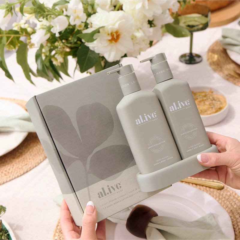 Al.ive Body Compact Bathroom Duo Wash + Lotion