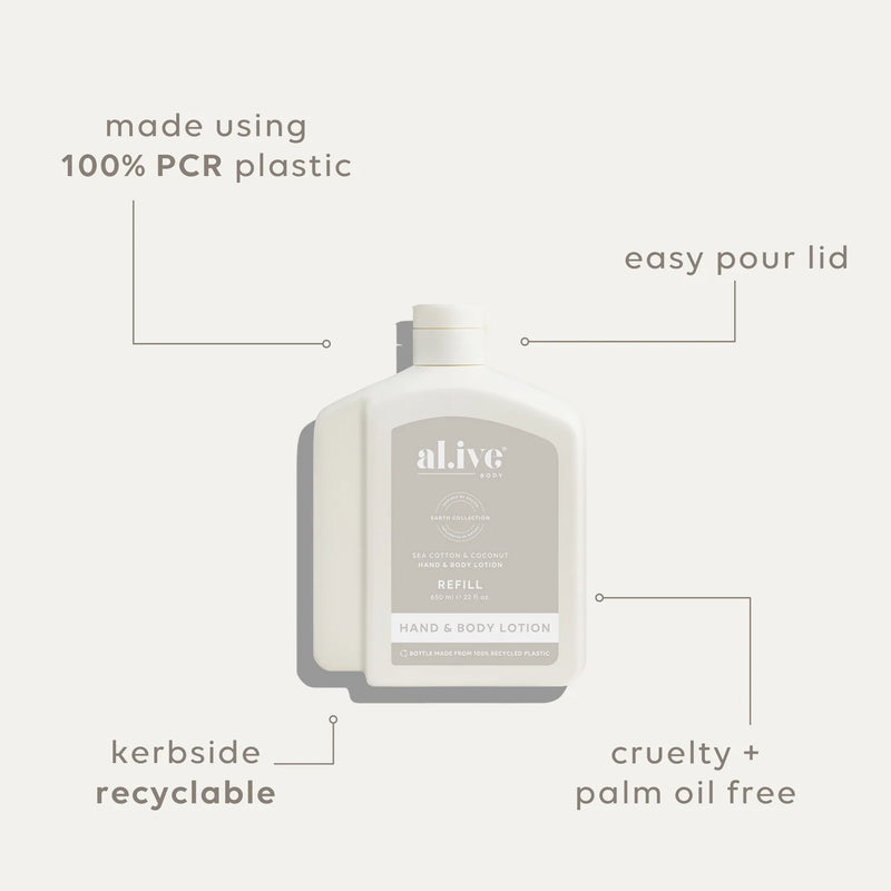 Al.ive Body Lotion Refill | Seacotton & Coconut - 650ml