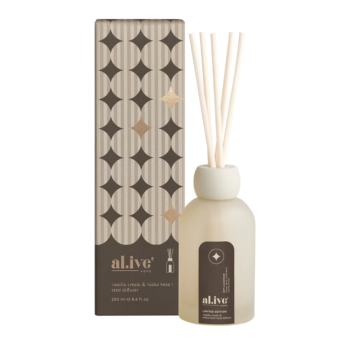 Al.ive Body Reed Diffuser | Vanilla Bean+Tonka Bean 