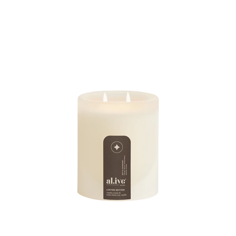 Al.ive Home Soy Candle | Vanilla Cream+Tonka Bean 