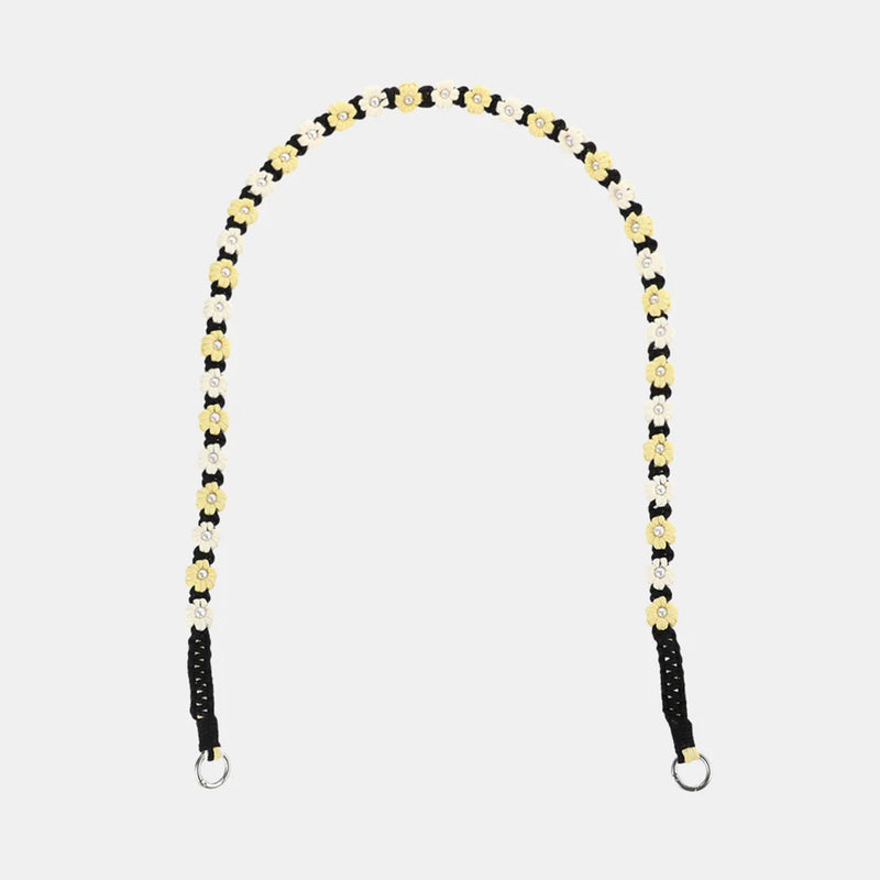 Nara Flowers Phone Chain | Black - Long