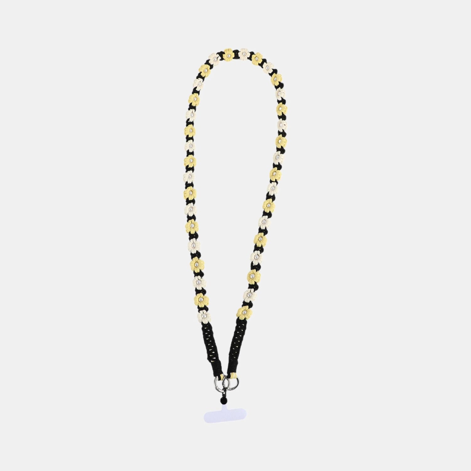 Nara Flowers Phone Chain | Black - Long