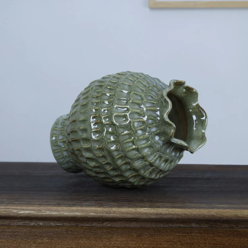 Arden Textured Ceramic Vase | Green