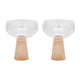Giselle Ribbed Coupe Glasses | Peach S2