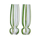 Assemble Kimi S2 Glass Flutes in Green& White Wide Stripe