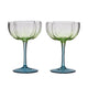 Assemble Lotti Set2 Tulips Glasses In Green/Blue