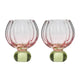 Lottie Tulip Gin Glass | Pink & Green S2