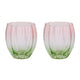 Lotti Tulip Tumbler Glass | Pink & Green S2