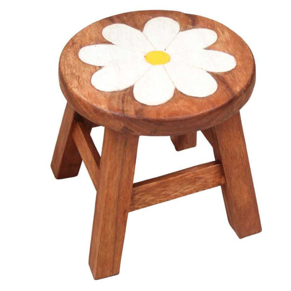 Wooden Kids Daisy Painted Stool 
