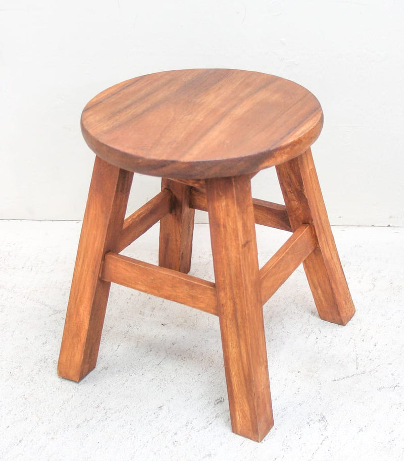 Barron Imports Medium Teak Wooden Stool 