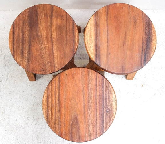 Barron Imports Medium Teak Wooden Stool