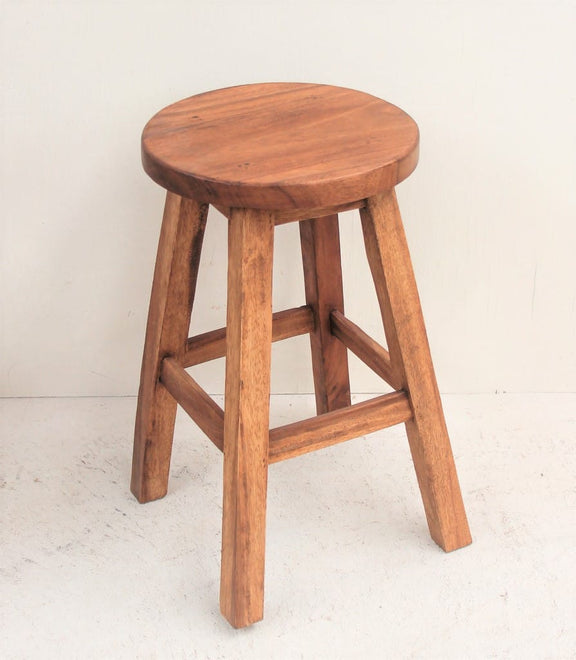 Teak Wooden Round Tall Stool 