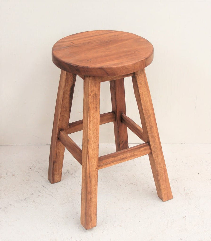 Teak Wooden Round Tall Stool 