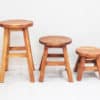 Teak Wooden Round Tall Stool 