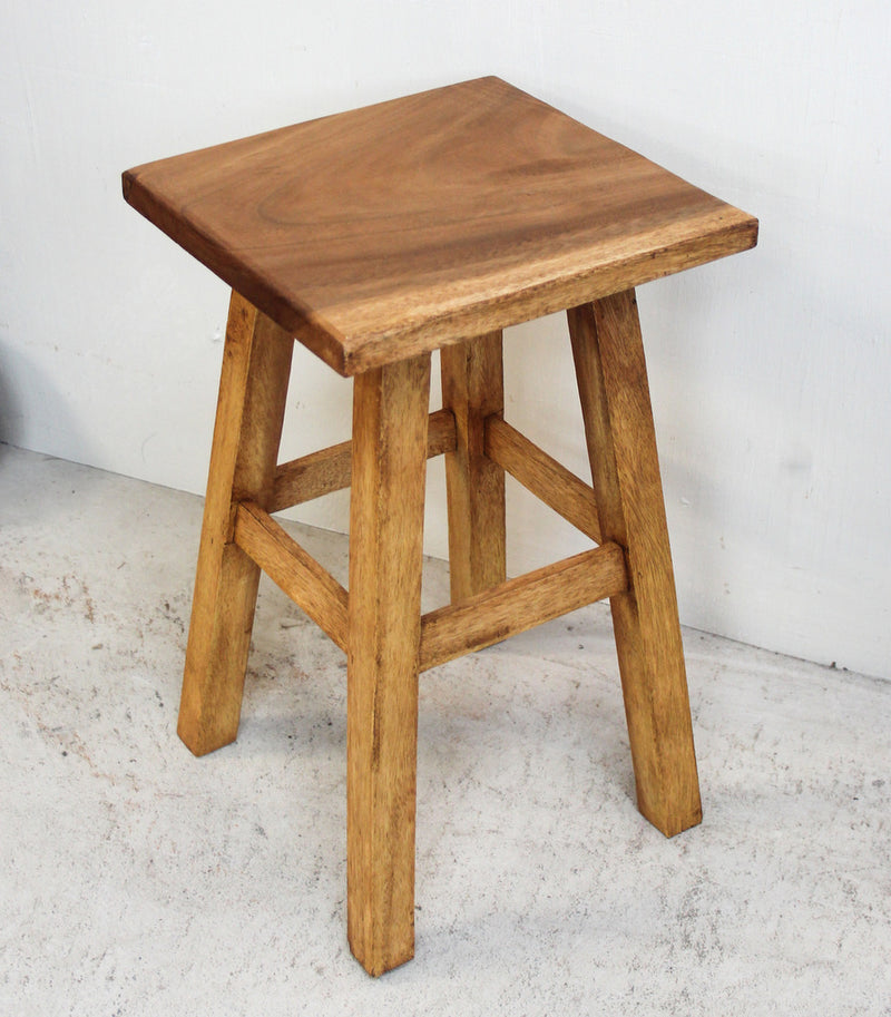 Teak Square Tall Wooden Stool 