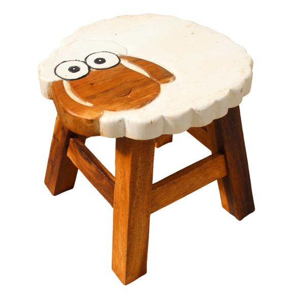 Teak Wooden Kids Sheep Stool 