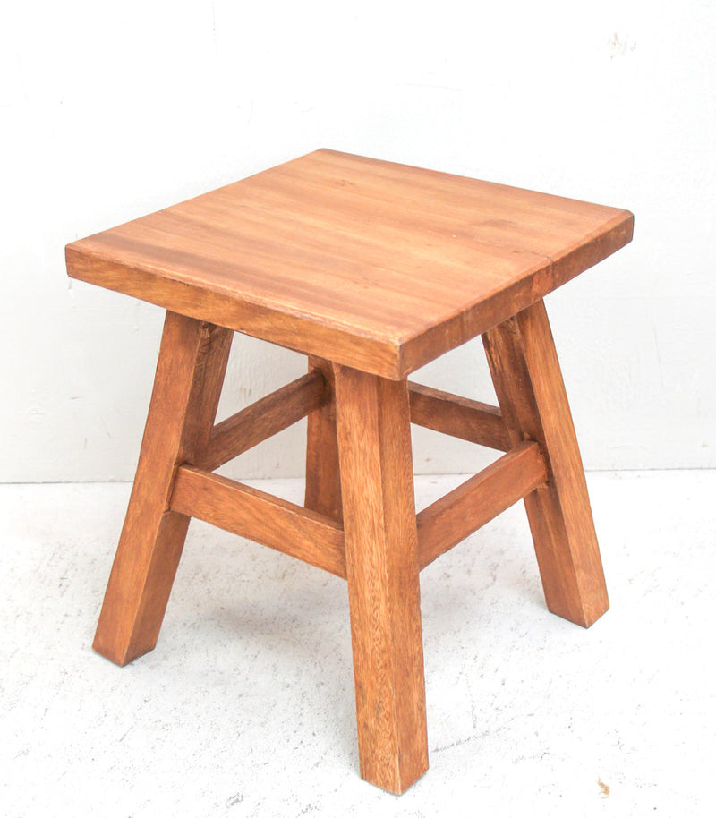 Teak Wooden Square Stool Medium 