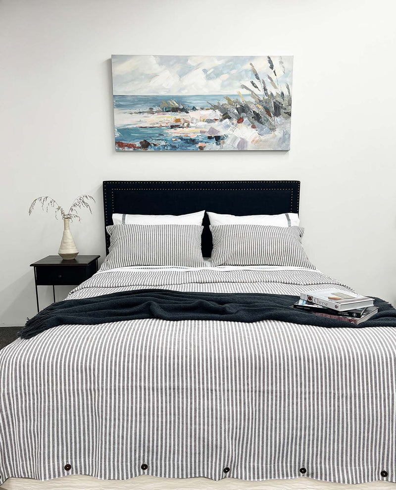 Brayden Duvet Cover Queen | Grey Stripe