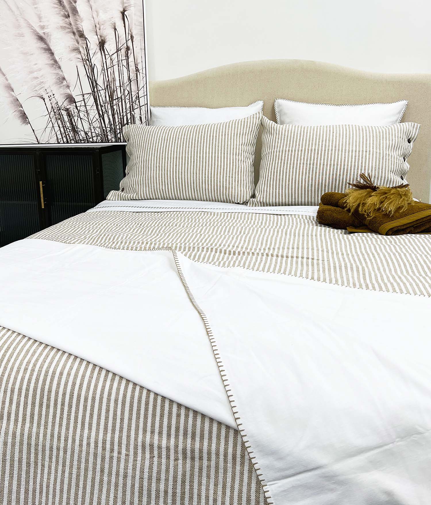 Brayden Pillow Cover | Natural Stripe