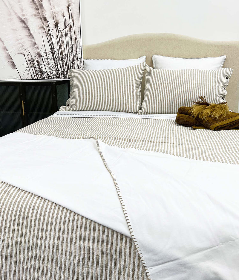 Brayden Pillow Cover | Natural Stripe