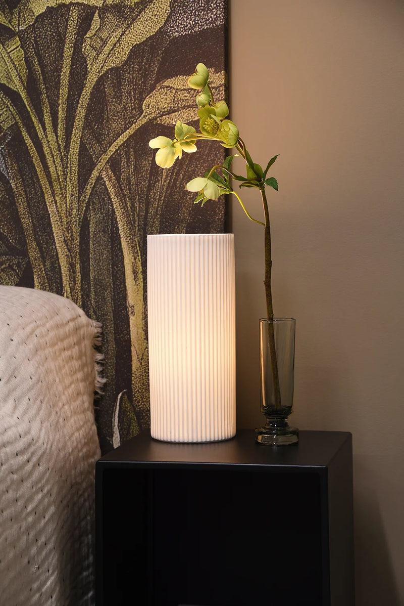 Table Lamp | Cylindrical Lines Medium - Matt White
