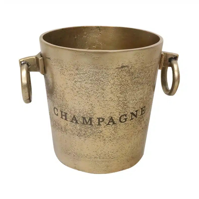 Round Champagne Bucket | Raw Gold