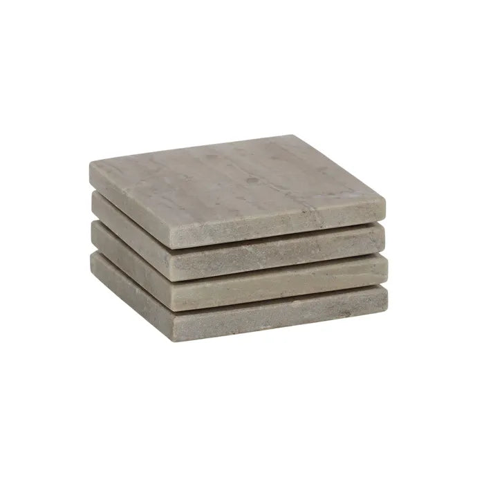 Neo Set 4 Marble Coasters In Beige 10cm 