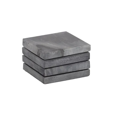 Neo Set 4 Marble Coasters in Grey 10cm