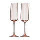 Studio Set 2 Glass Champagne Glass Flute In Peach 
