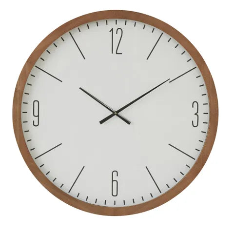 Coast to Coast Wall Clock In Walnut with White Face 78cm 