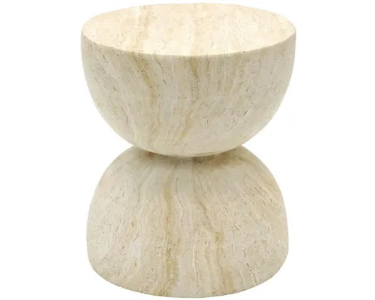 Domo MGO Side Table | Travertine Look