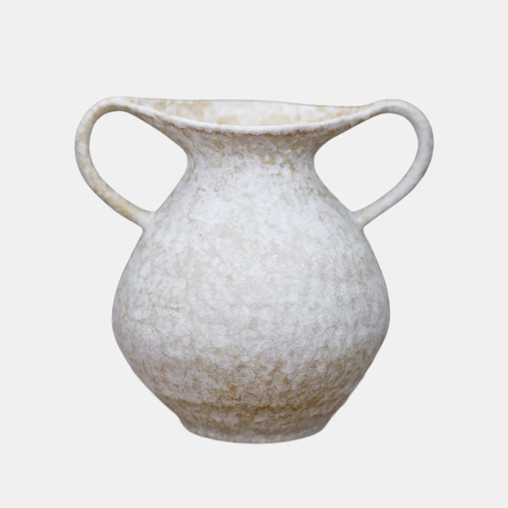 Eiryn Handled Ceramic Vase | Soft Ivory